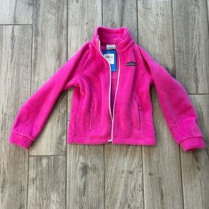 Bright pink fleece jacket